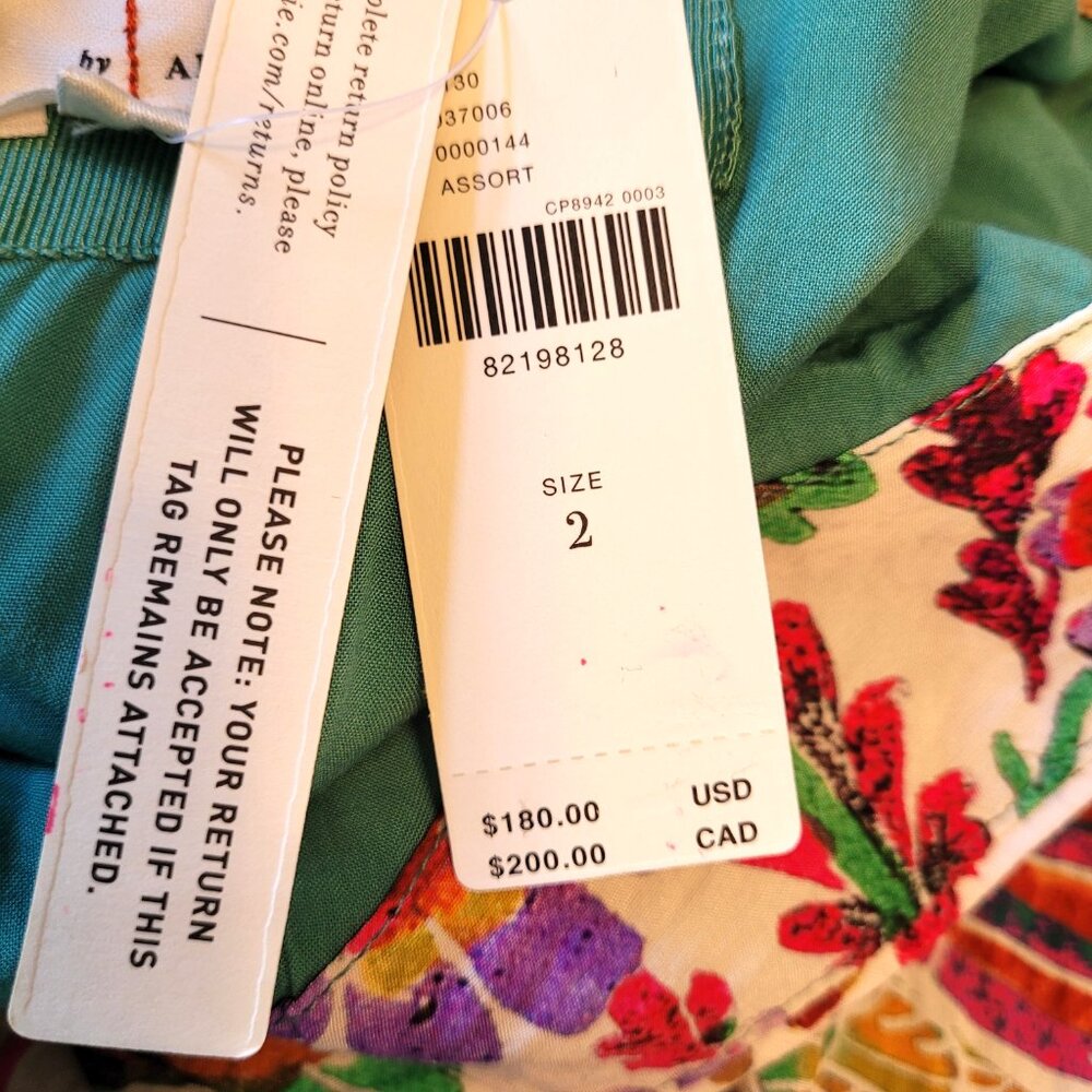 Anthropologie One Shoulder Bird Floral Print Midi Maxi Dress - Picture 7 of 9